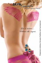 【Skyn Couture ☆（スキンクチュール）】＜フェイクタトゥー＞激カワピンクの羽根&ローズスカル『キャンディーランド』★ボディーアート