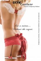 【Skyn Couture ☆（スキンクチュール）】＜フェイクタトゥー＞愛し合う恋人の様な真っ赤なリボンとレースアップのタトゥーシール★