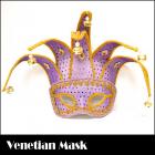 ベネティアン/ヴェネチアンマスク/Venetian Mask/仮面/道化師マスク★鈴付き（★パープル★）