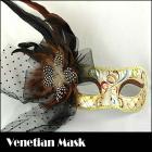 【Venetian Mask/ベネチアンマスク】ヴェネチアンマスク/仮面/リボン/羽根つき/ベネチア/マスカレード/